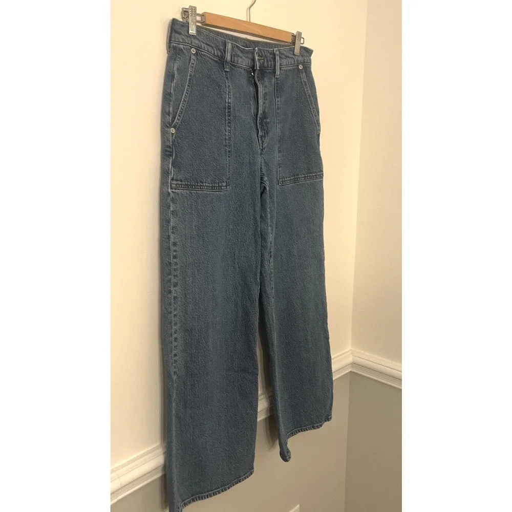 J. Crew Camp-Pocket Wide Leg Jeans For Women Size 27 Medium Wash